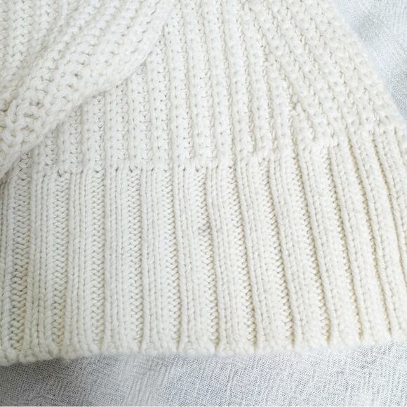 Jonathan Simkhai Aubrey Cable Knit Cold‑Shoulder Sweater Ivory Cream Turtleneck - Picture 11 of 15